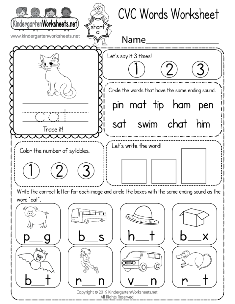 Cvc Words Tracing Worksheets AlphabetWorksheetsFree