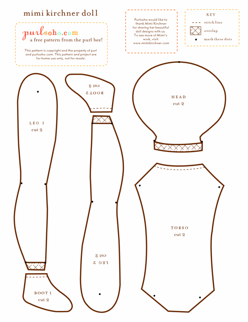 Doll Template Sewing Content Calendar Template