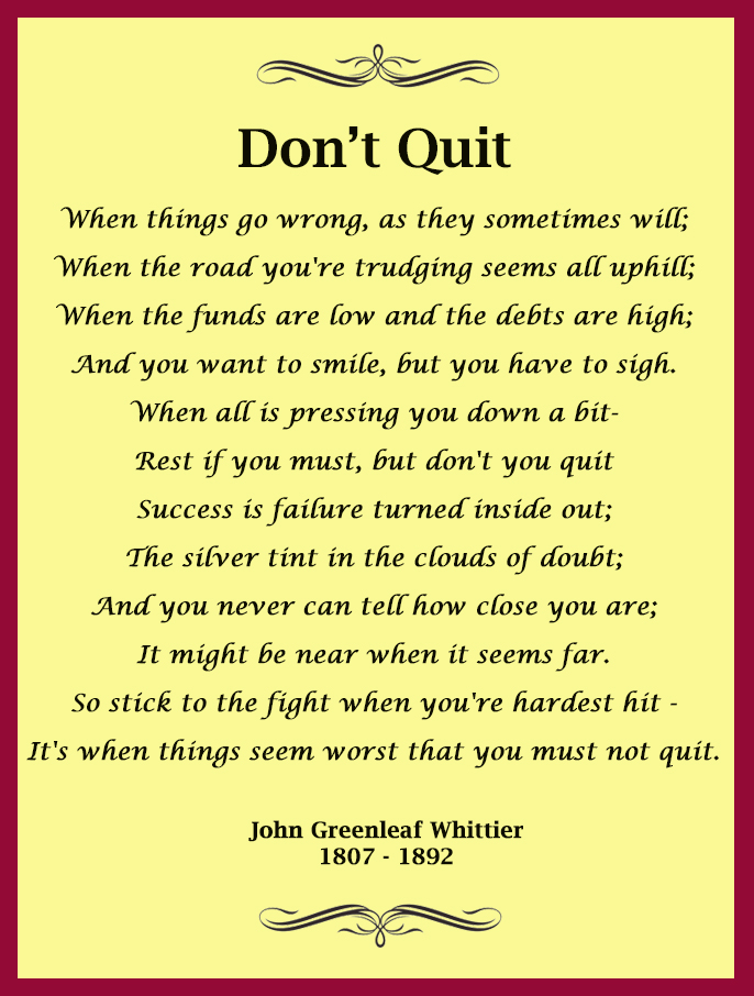 Don T Quit Poem Printable Printable Word Searches