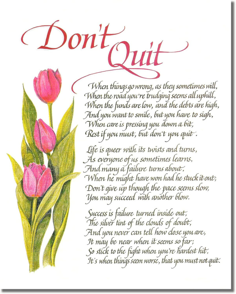 Dont Quit Poem Printable Printable Templates