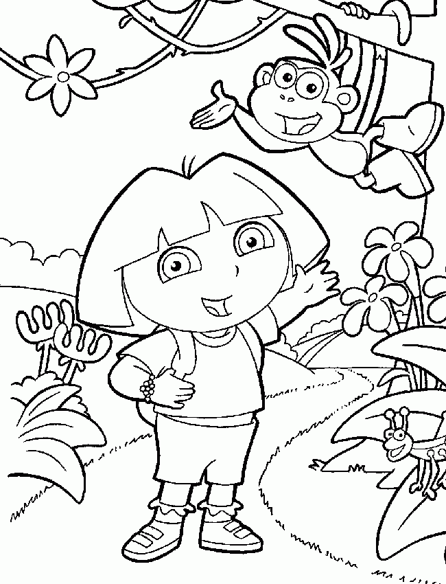 Dora The Explorer Color Page Cartoon Color Pages Printable Cartoon 