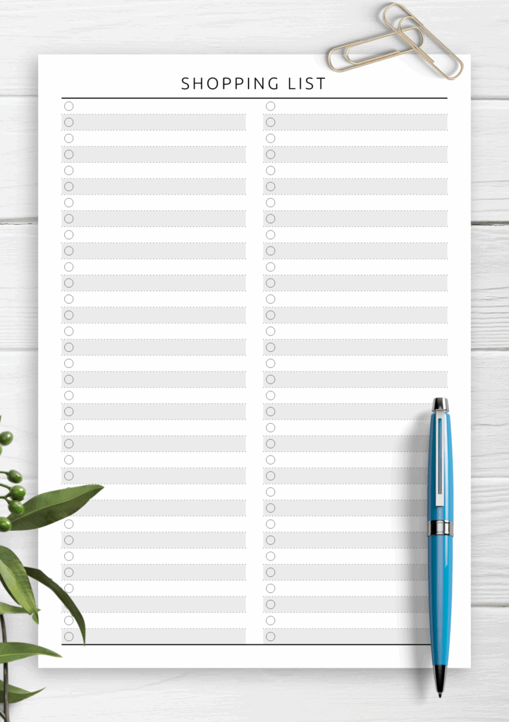 Download Printable Shopping List Template Original Style Pdf Cute 