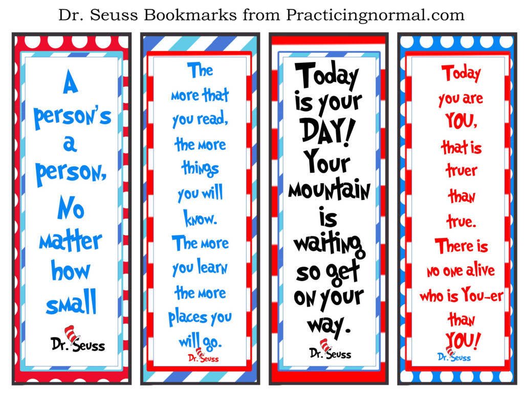 Dr Seuss Printable Bookmarks Printable Sight Words List