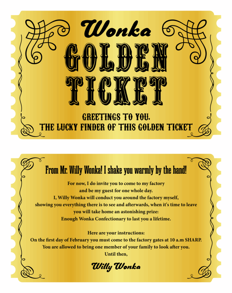 Editable Wonka Golden Ticket 10 Free Pdf Printables Artofit