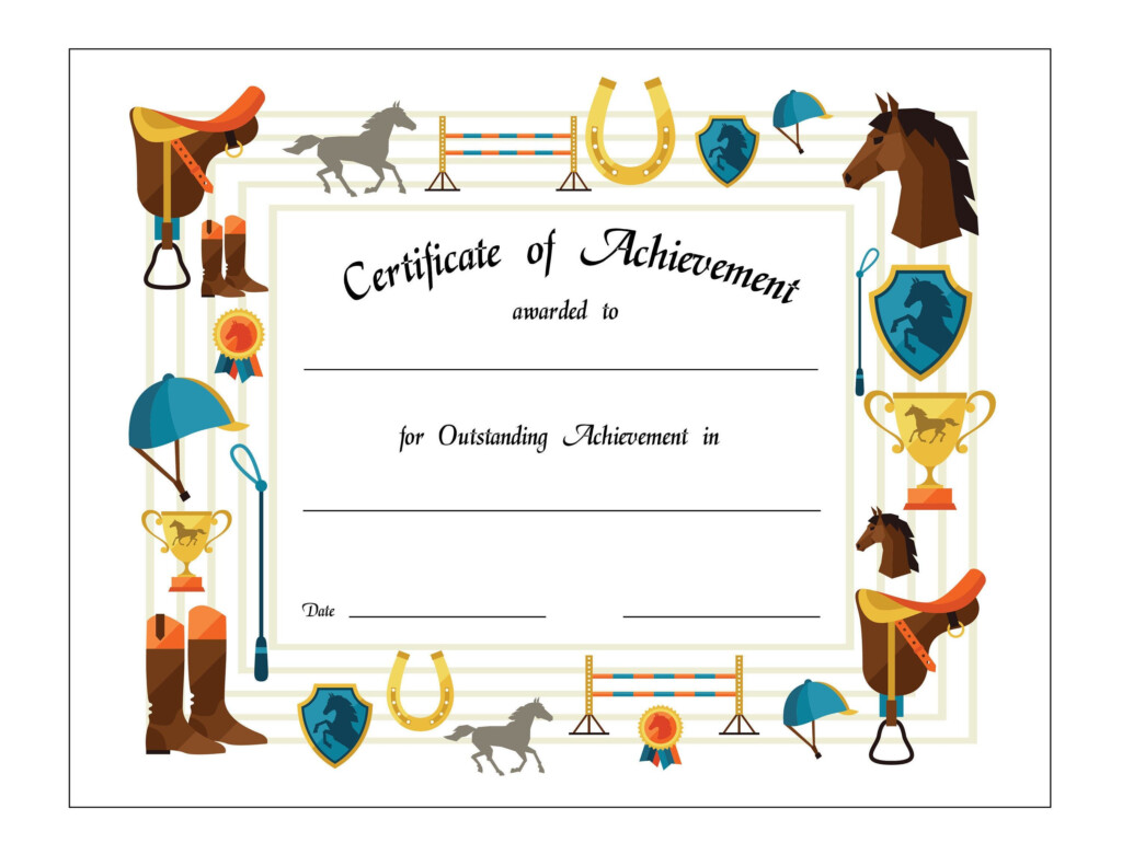 Equestrian Certificate Of Achievement Printable Template Etsy 