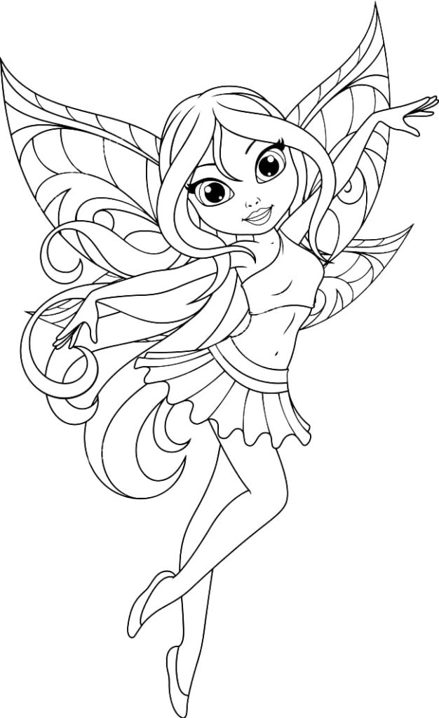 Fairy Coloring Pages 120 Free Printable Beautiful Fairy Coloring Pages