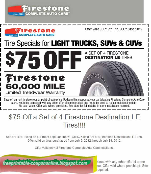 Firestone Discount Coupons Printable