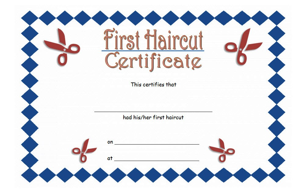 First Haircut Certificate Printable Free Printable Templates