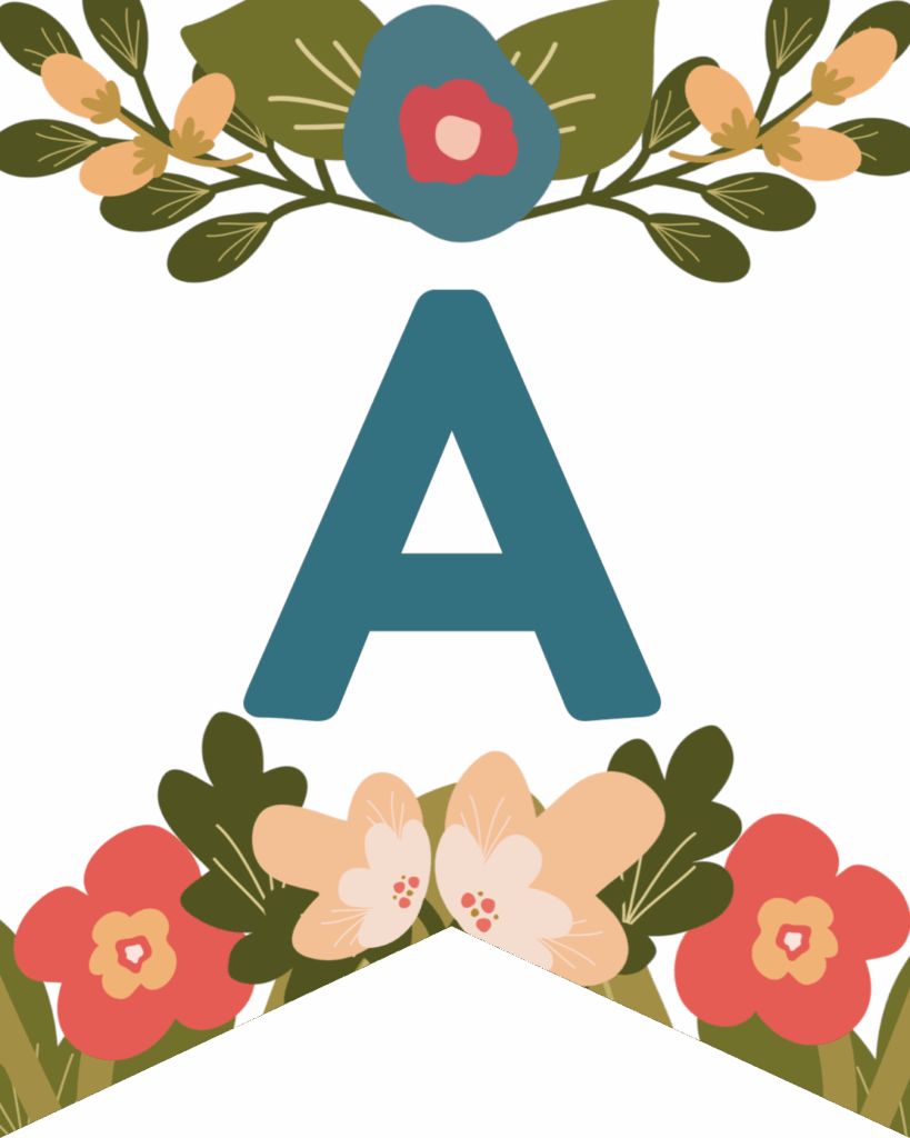 Flower Alphabet Banner Letters Free Printable Paper Trail Design