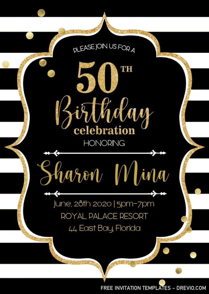 Free 50th Birthday Invitations Printable Templates Printable Templates