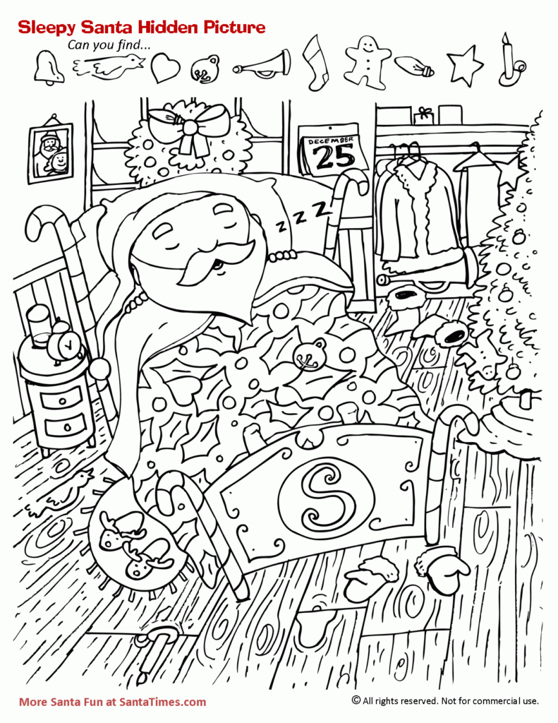Free Christmas Hidden Pictures Printables