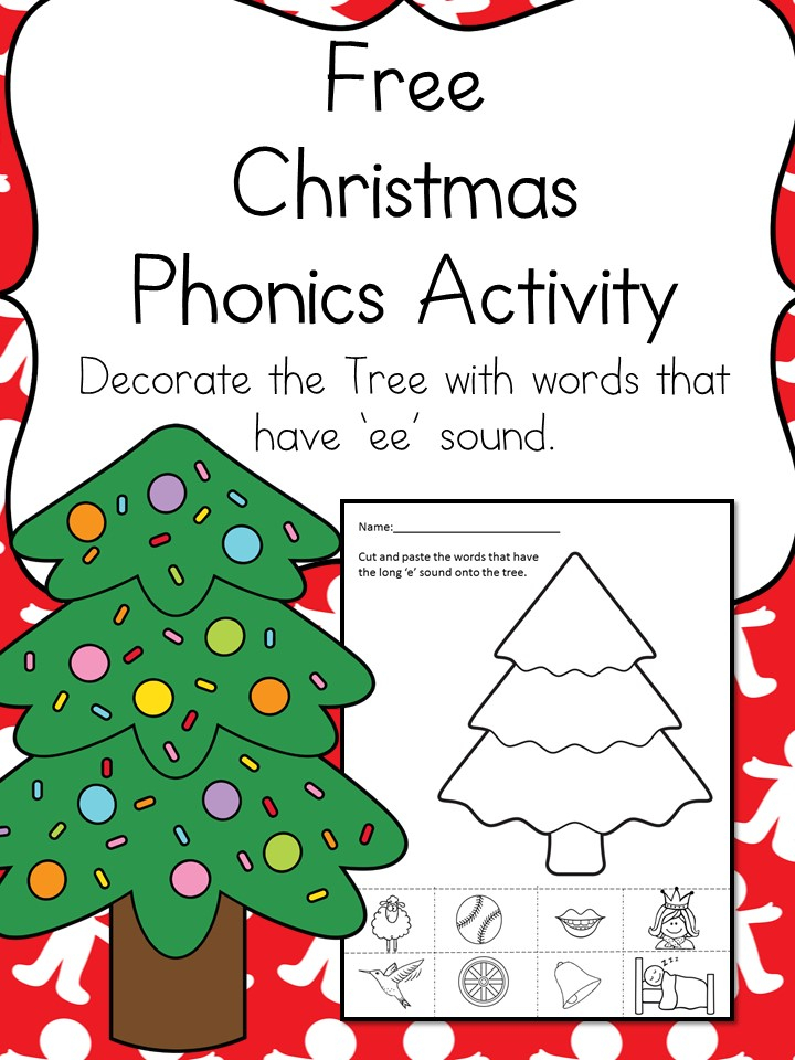 Free Christmas Phonics Worksheets For Kindergarten