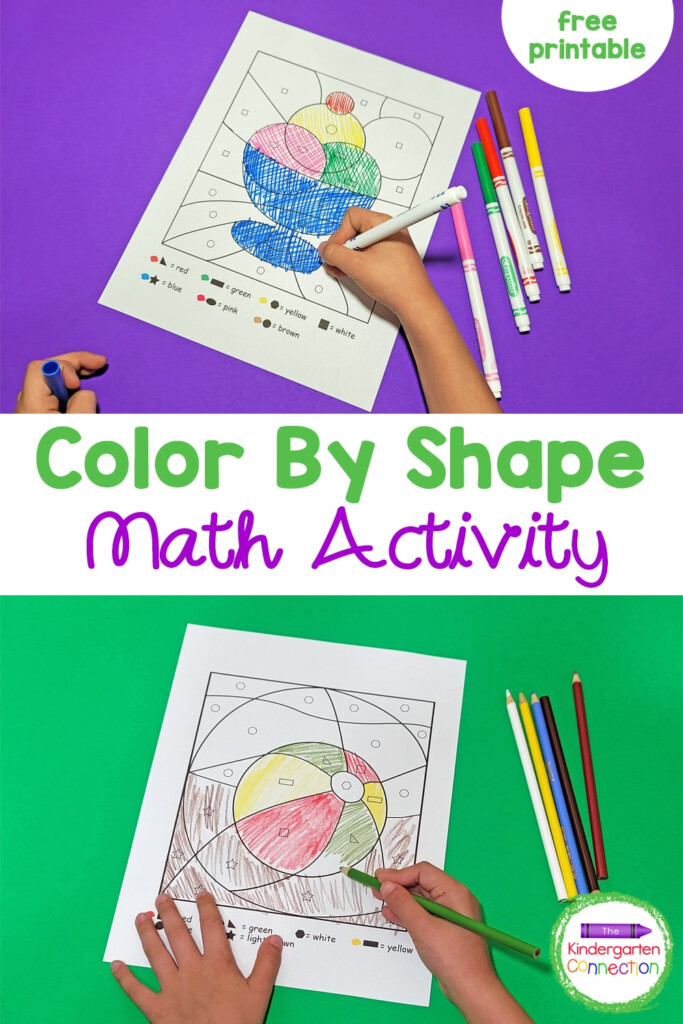 FREE Color By Shape Printables The Kindergarten Connection 