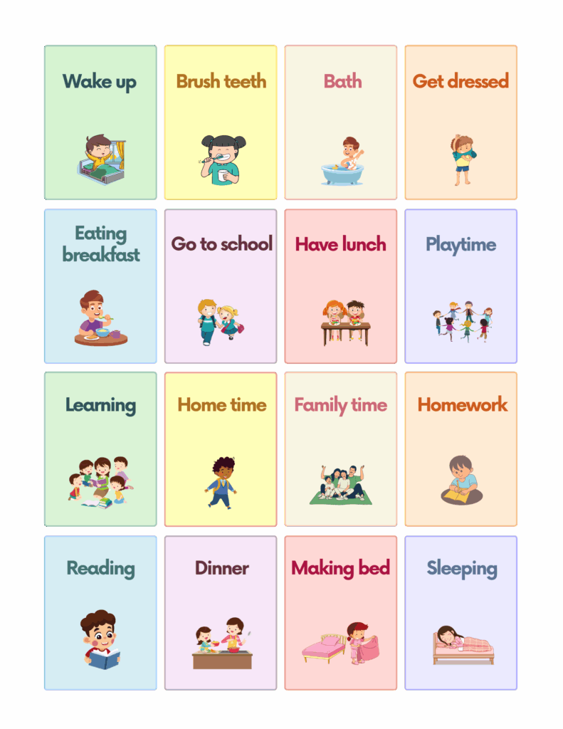 Free Daily Routines Flashcards For Autism And Speech Therapy AutisticHub