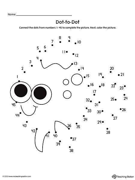 FREE Dot to Dot Fish Printable Worksheet MyTeachingStation