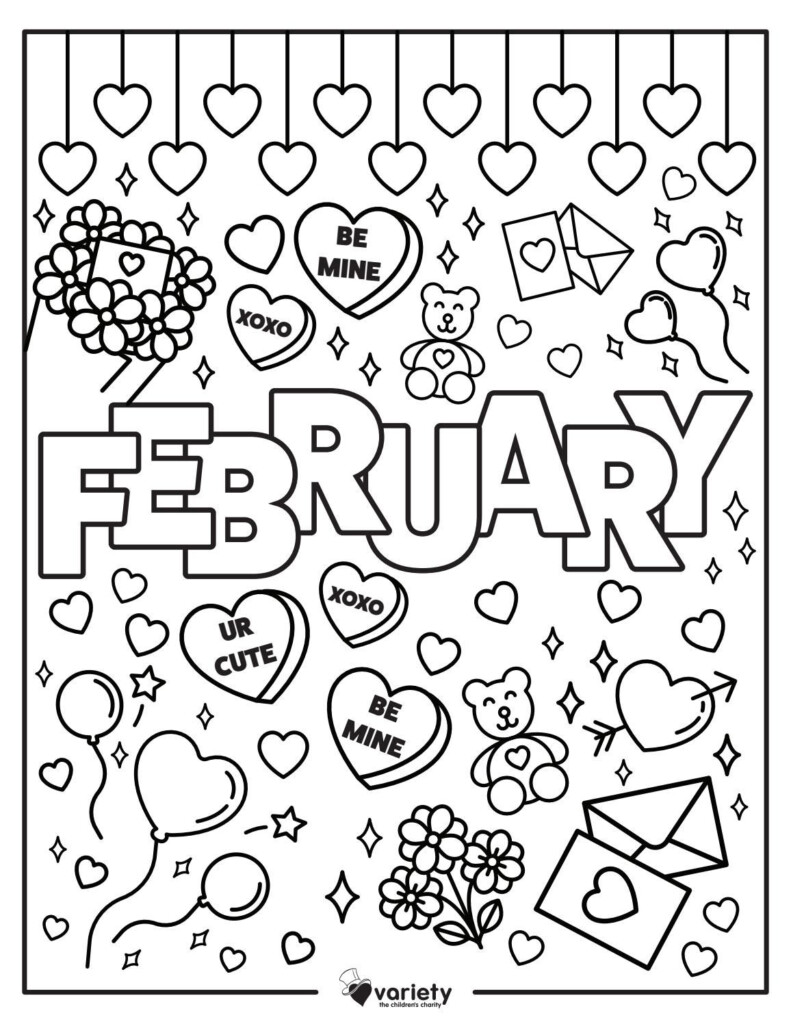 Free February Coloring Page P ginas Para Colorear Para Ni os Hojas 
