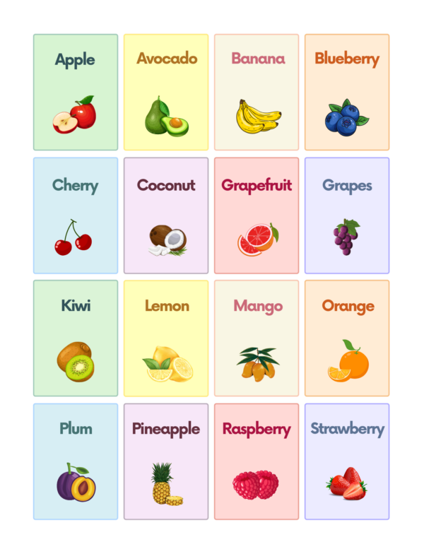Free Fruits Flashcards For Autism And Speech Therapy AutisticHub