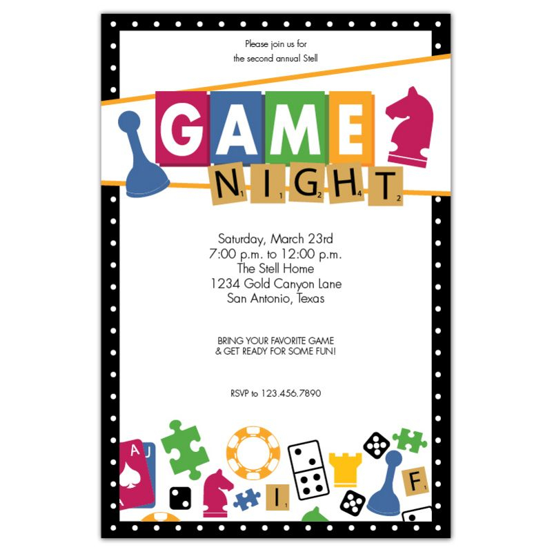 Free Game Night Invitation Template Web Free Game Night Invitation 