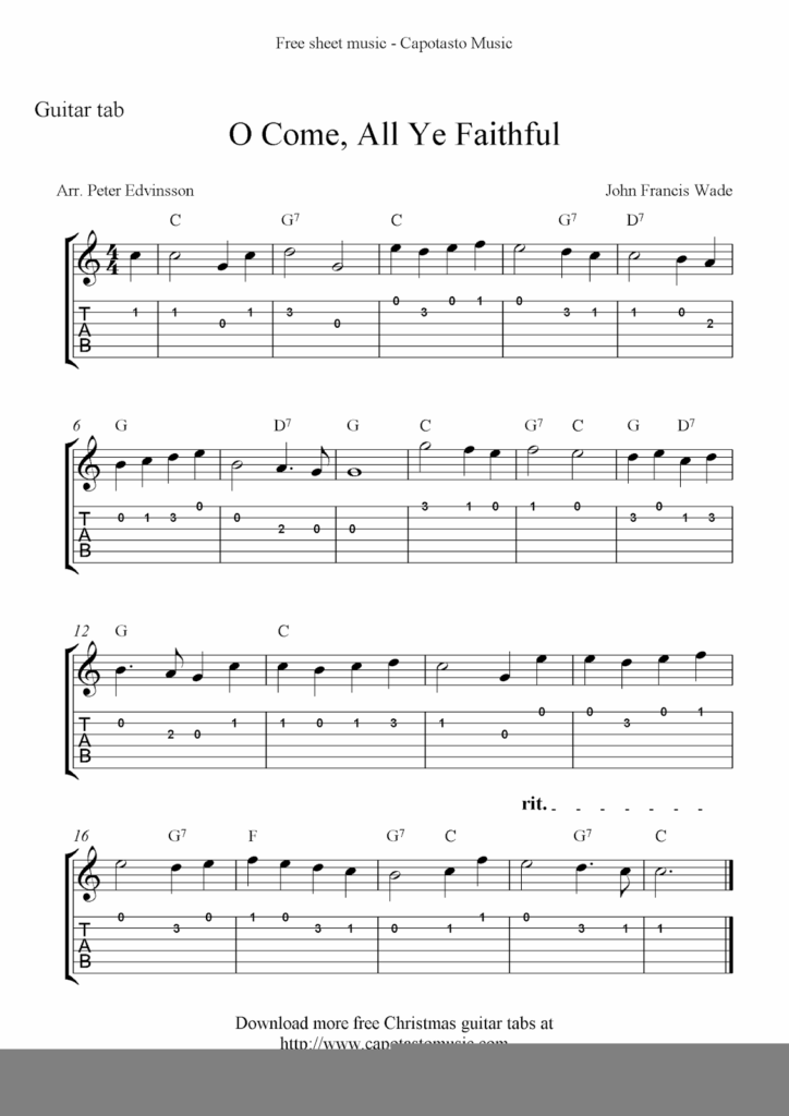 Free Guitar Sheet Music For Popular Songs Printable Free Printable