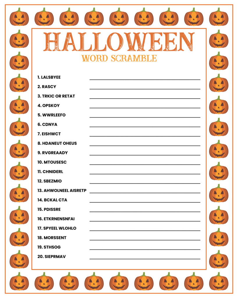Free Halloween Games Printable
