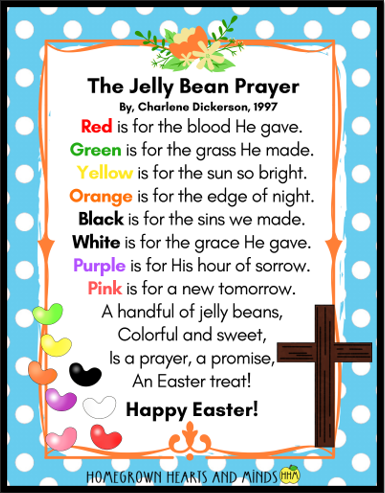 FREE Jelly Bean Prayer By Charlene Dickerson Printables