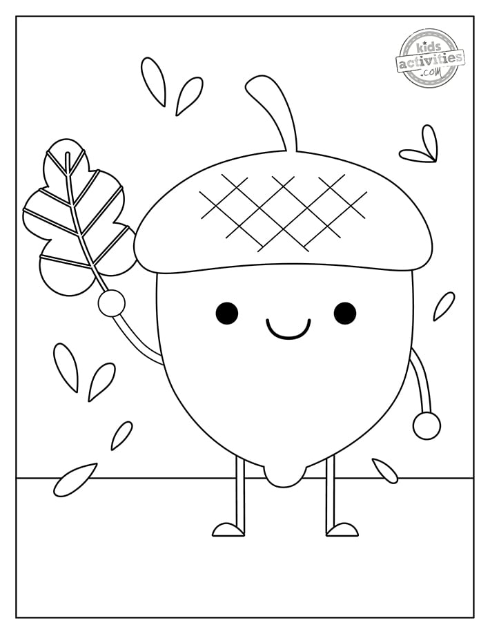 Free Printable Acorn Coloring Page