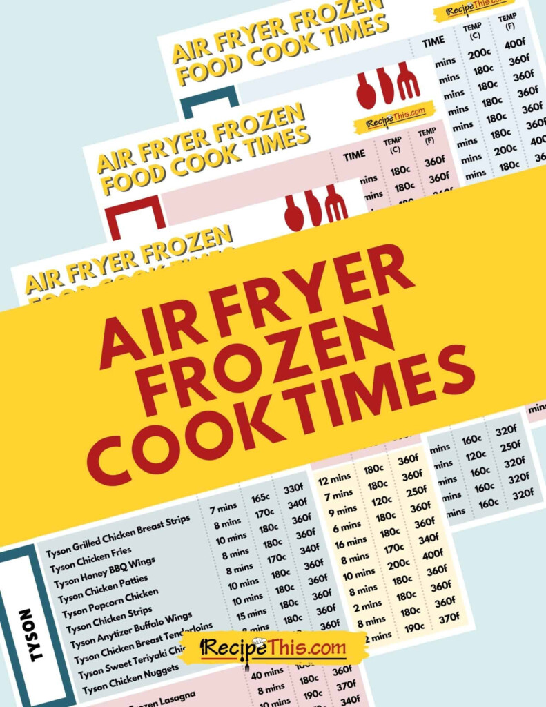 Free Printable Air Fryer Frozen Food Cooking Chart