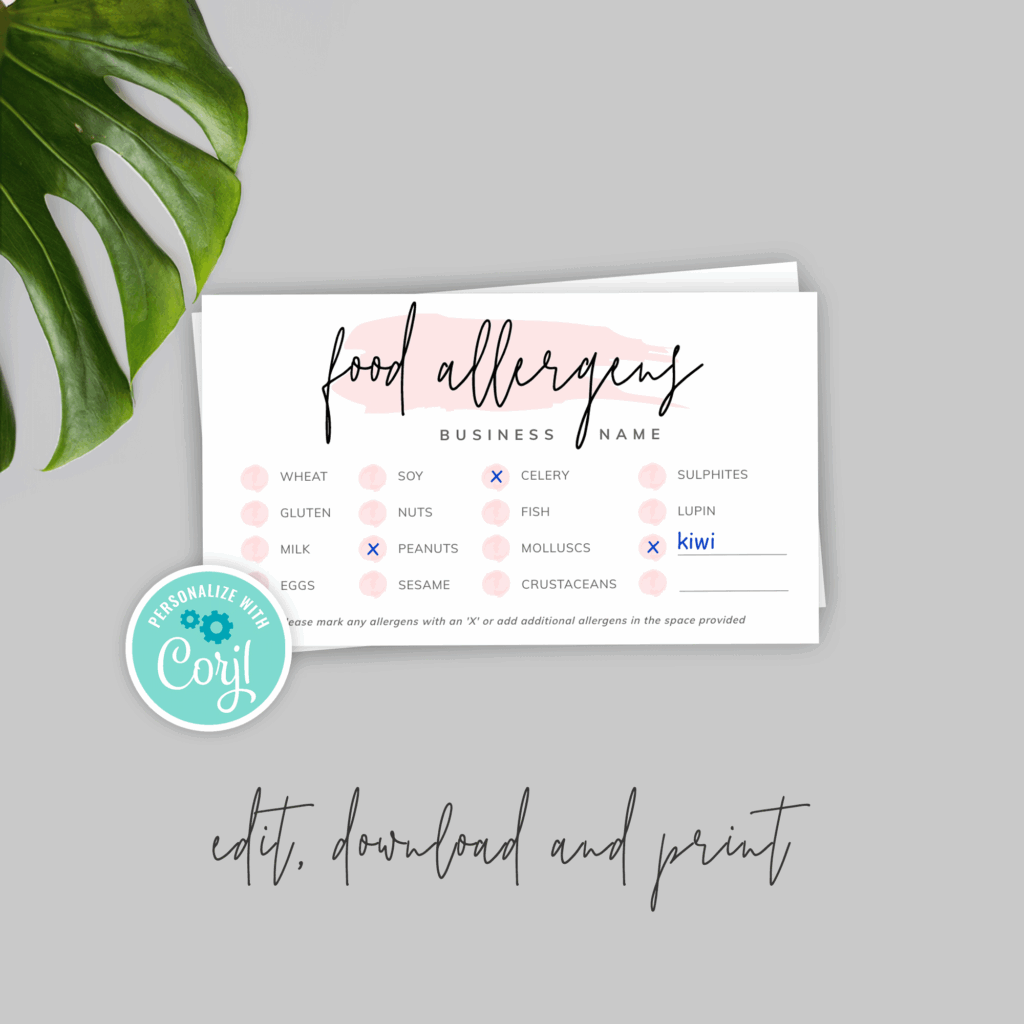Free Printable Allergy Card Template