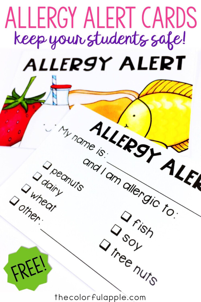 Free Printable Allergy Card Template Dev onallcylinders