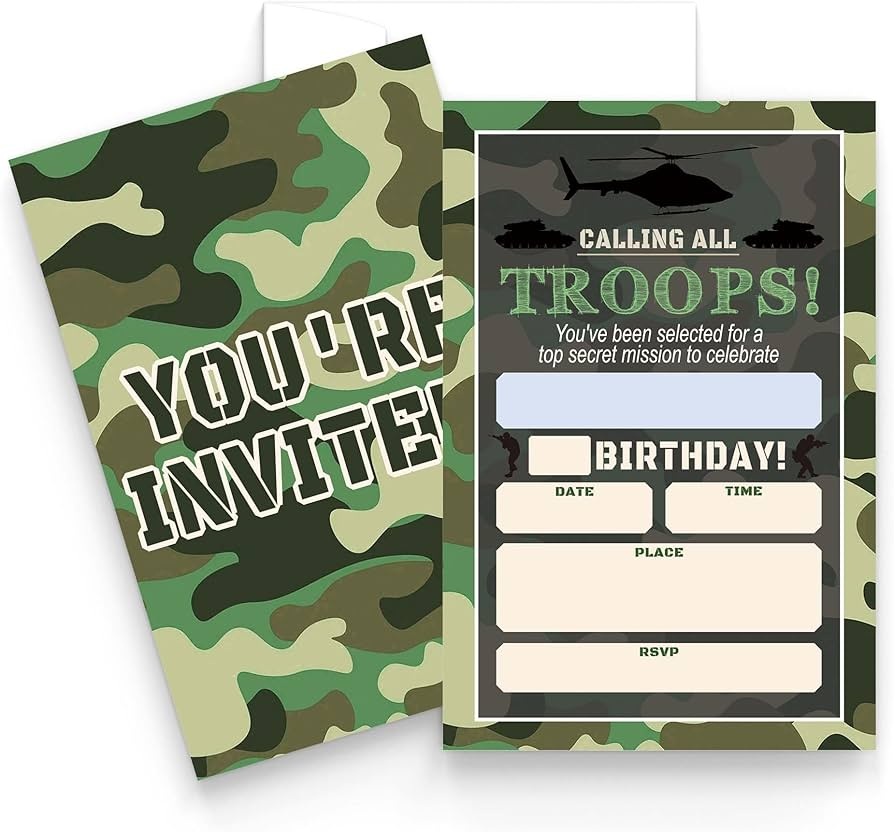 Free Printable Army Birthday Invitations Download Free Printable Army 
