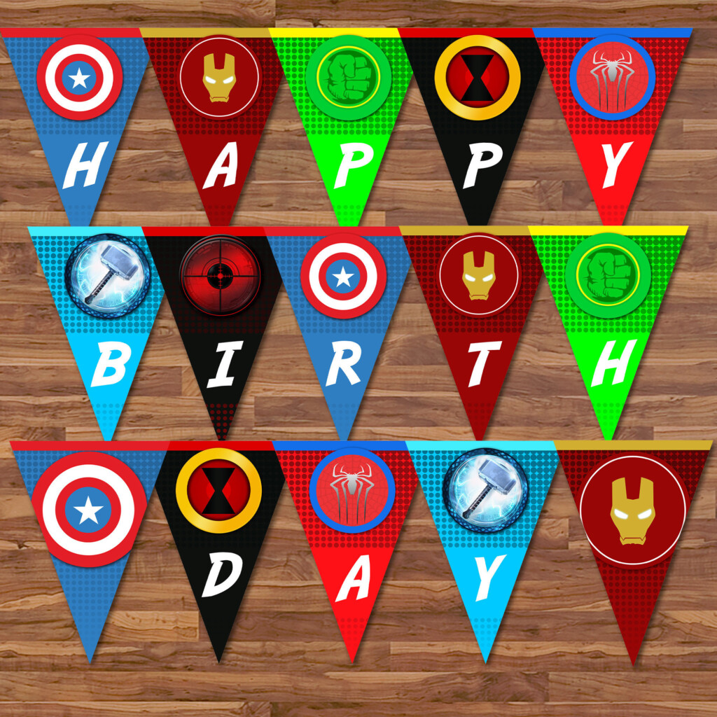 Free Printable Avengers Birthday Banner Printable
