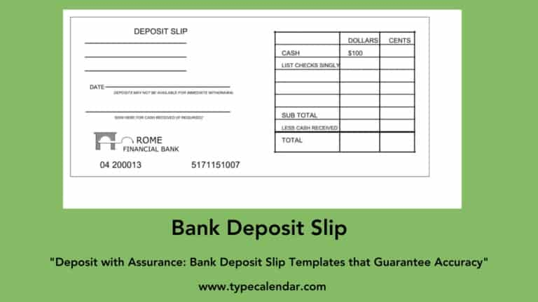 Free Printable Bank Deposit Slip Examples Filled Out PDF