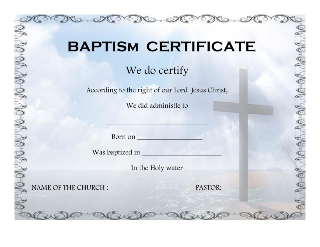 Free Printable Baptism Certificate Free Printable Editable Baptism 