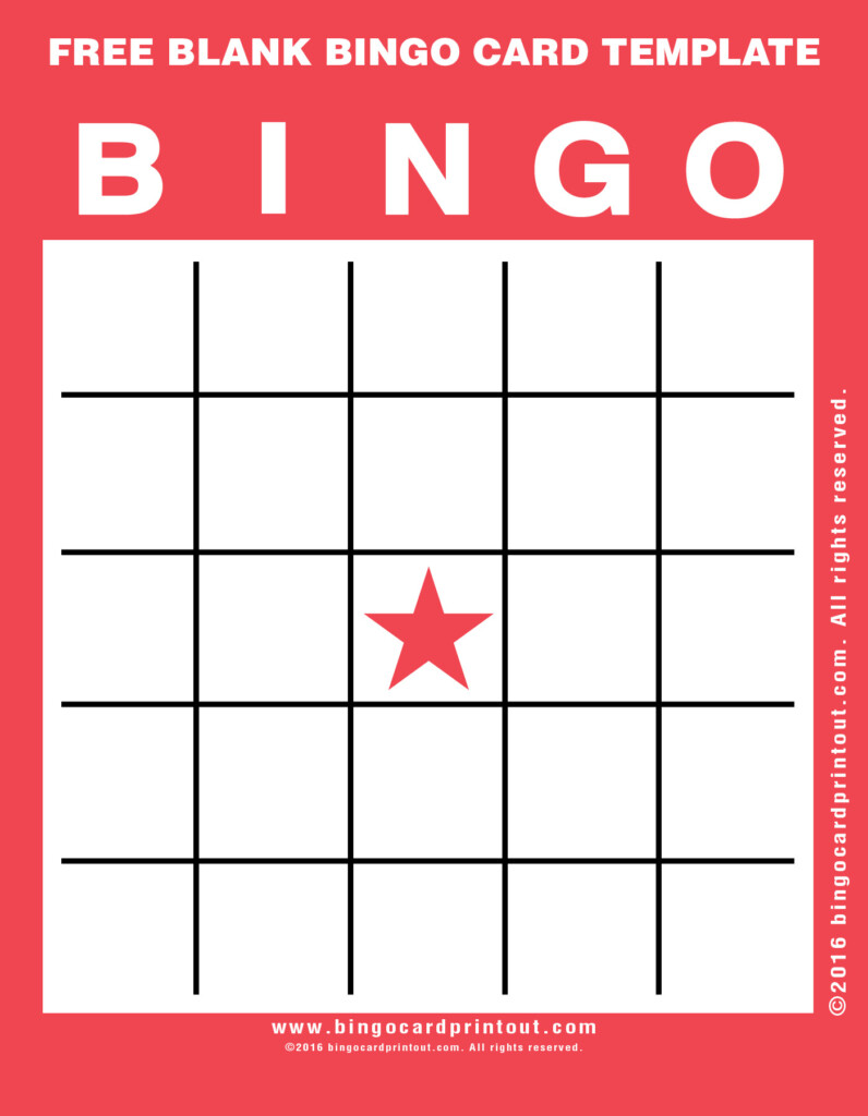 Free Printable Blank Bingo Template