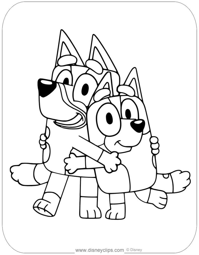 Free Printable Bluey Coloring Pages In PDF Disneyclips