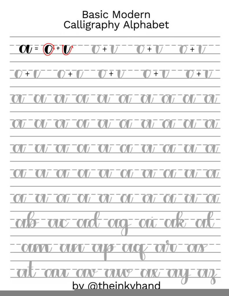 Free Printable Calligraphy Letters Worksheets