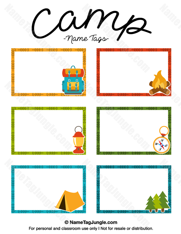 Free Printable Camp Name Tags The Template Can Also Be Used For 