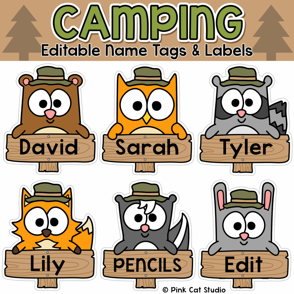 Free Printable Camping Name Tags Printable Word Searches