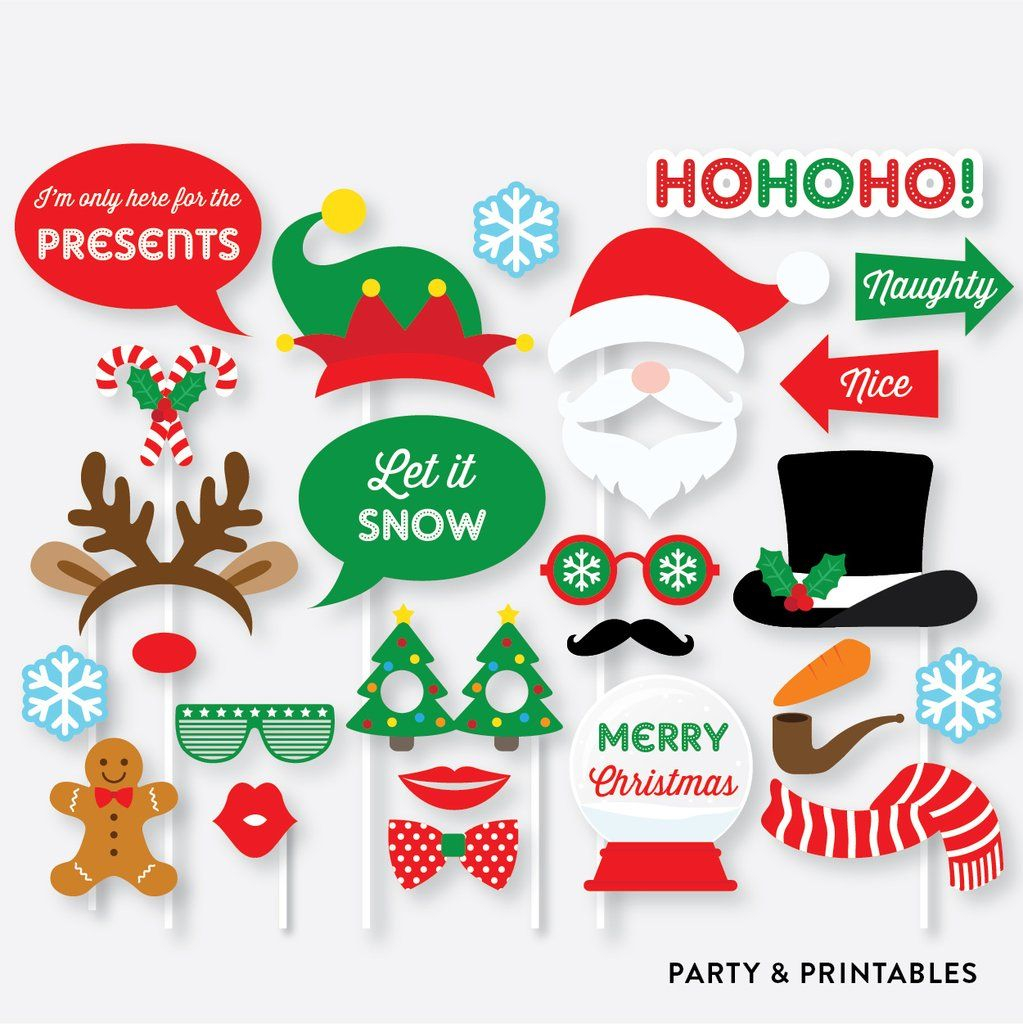 Free Printable Christmas Photo Booth Props Printable Calendars AT A 