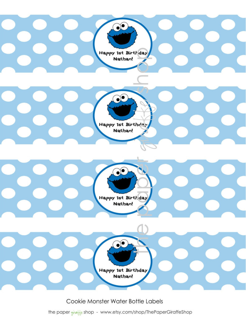Free Printable Cookie Monster Water Bottle Labels Free Templates 