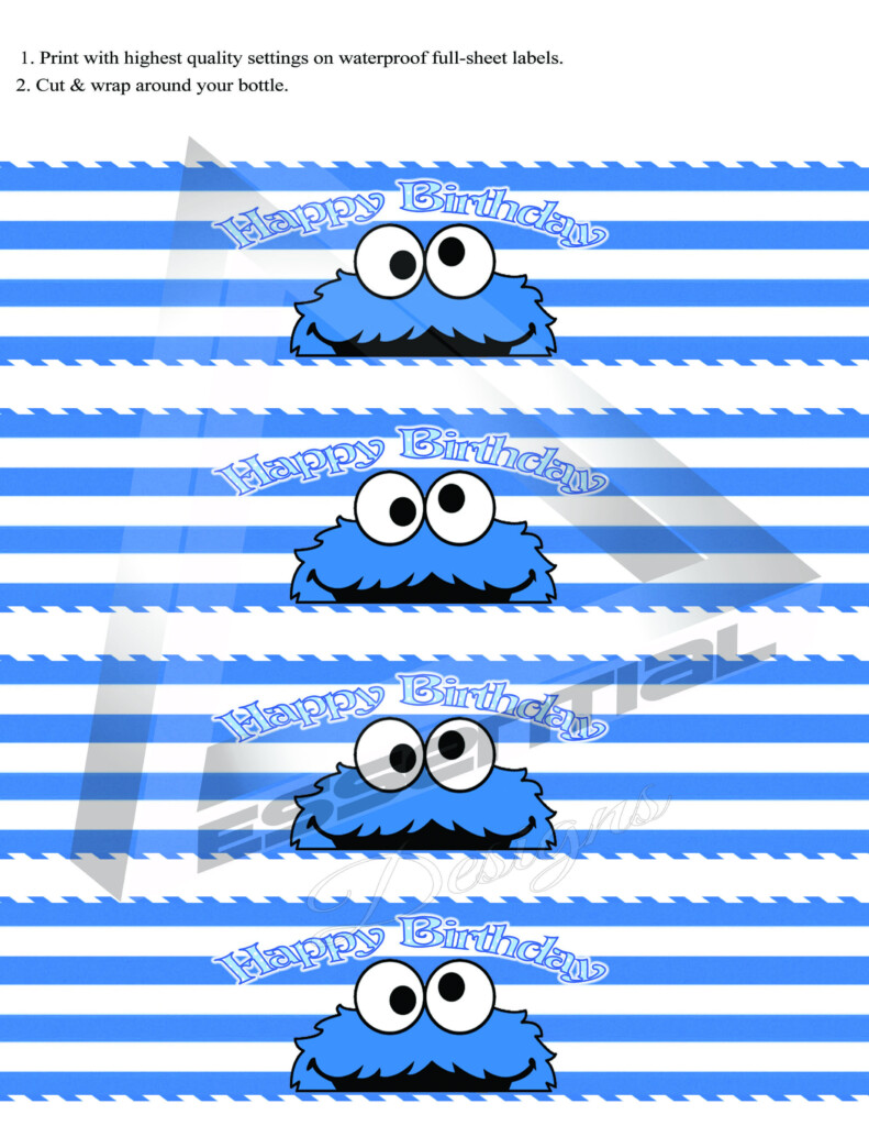 Free Printable Cookie Monster Water Bottle Labels Free Templates 