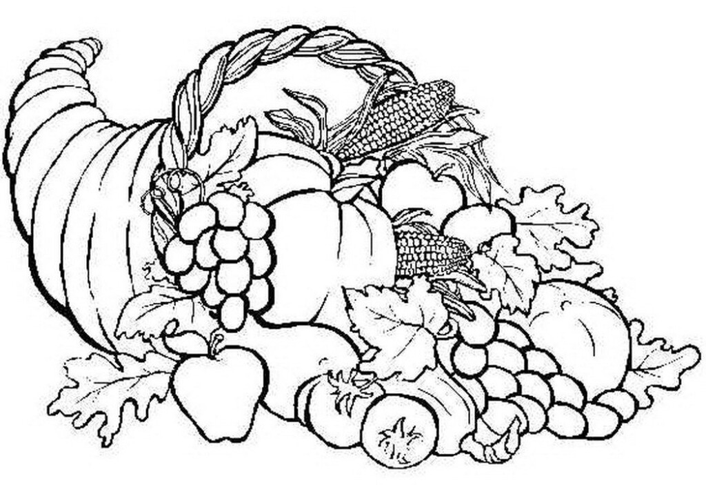 Free Printable Cornucopia Coloring Pages Coloring Home