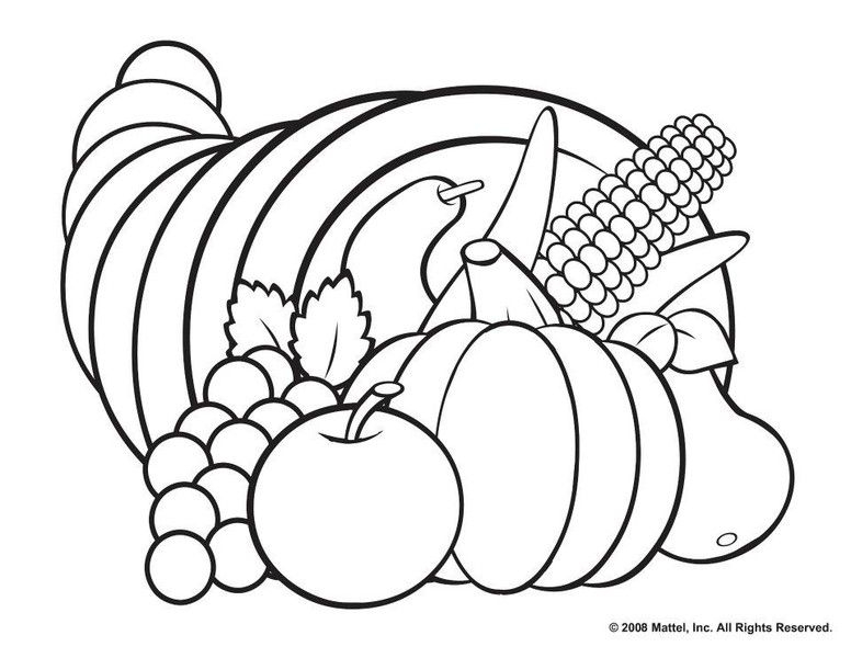 Free Printable Cornucopia Coloring Pages Coloring Home