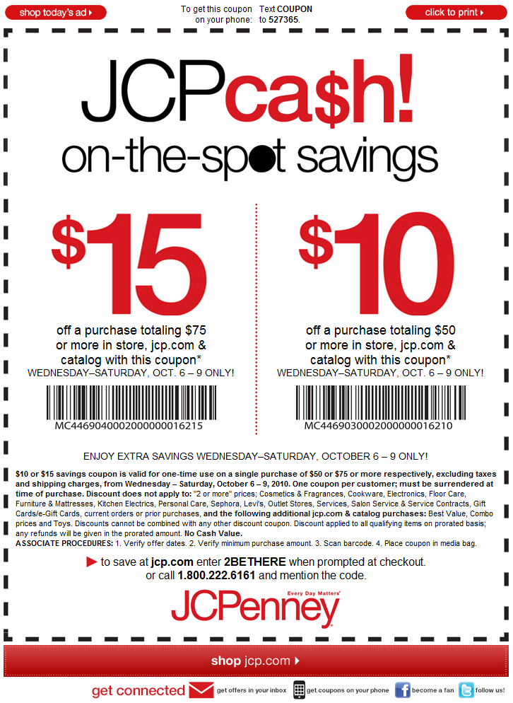 Free Printable Coupons JcPenney Coupons