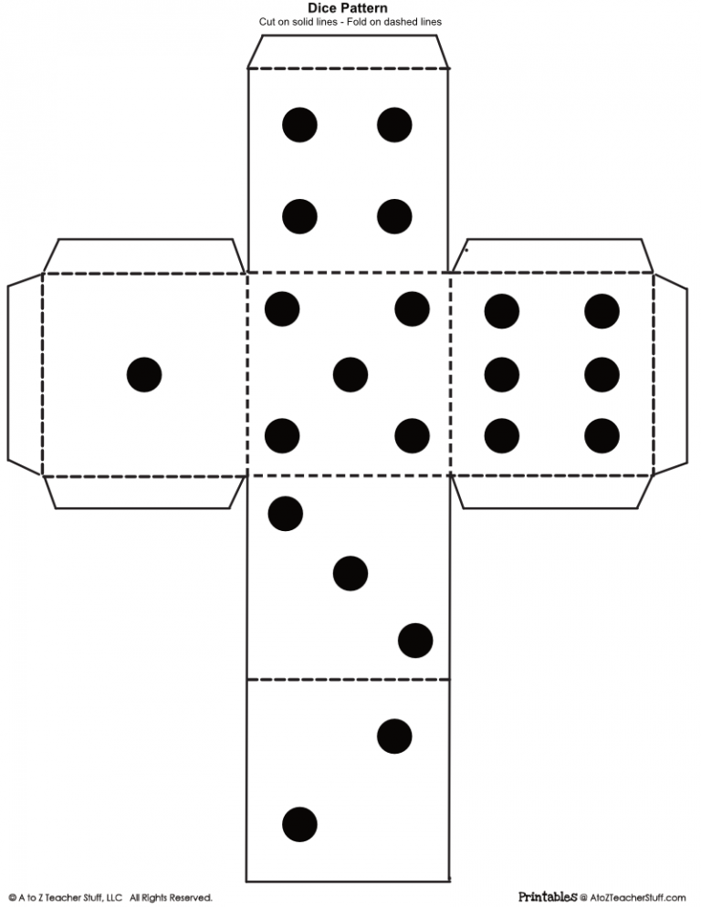 Free Printable Dice Template Content Calendar Template