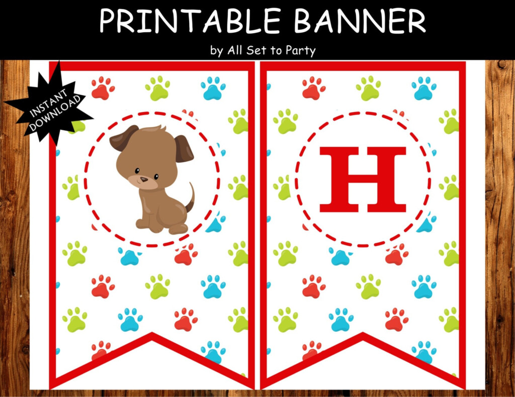 Free Printable Dog Birthday Banner Printable Templates Your Go To 