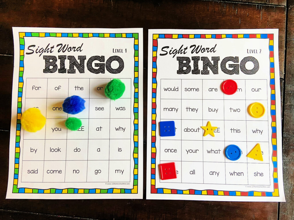 Free Printable Dolch Sight Word Bingo Cards