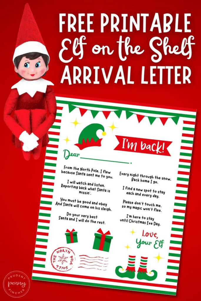 Free Printable Elf On The Shelf Arrival Letter Printable Educational 
