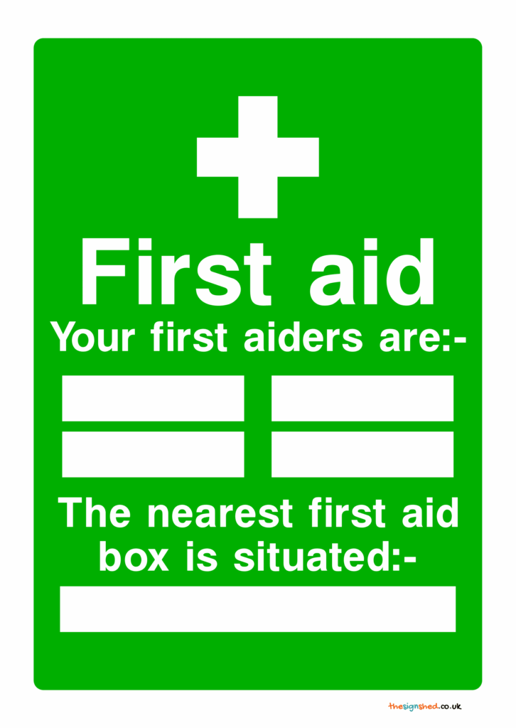 Free Printable First Aiders Sign Template Printable Templates