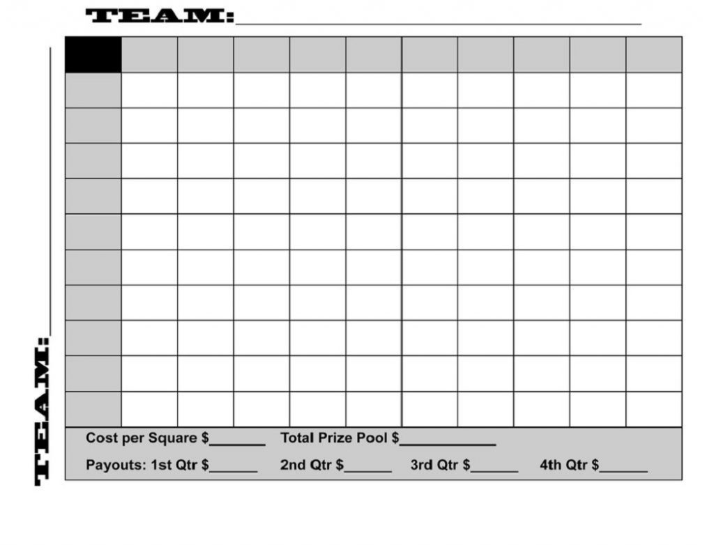 Free Printable Football Squares 100